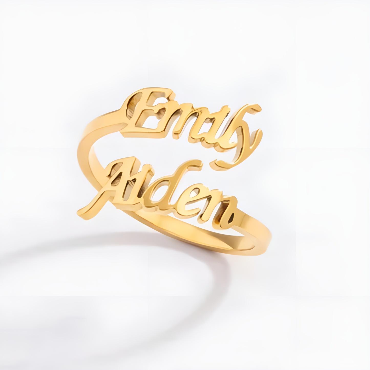 Personalized Adjustable Name Ring With Modern Letter Design