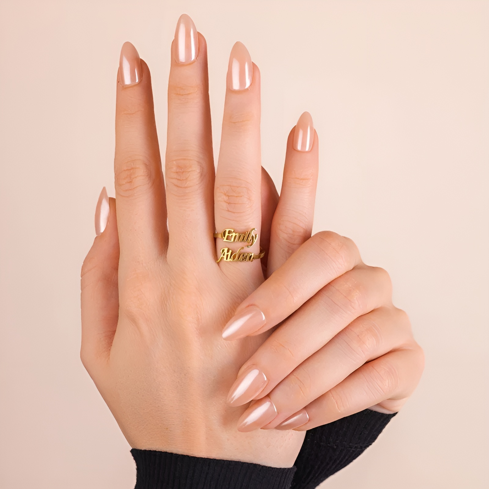 Personalized Adjustable Name Ring With Modern Letter Design