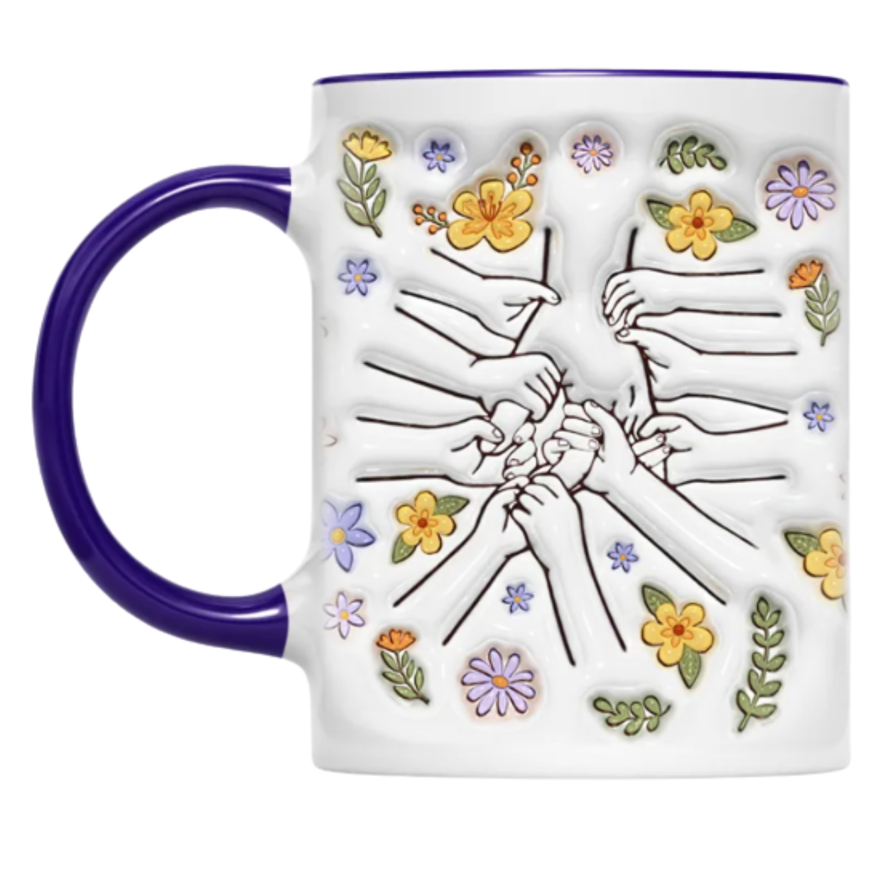 Personalized Family Flower Mug With Custom Name Design