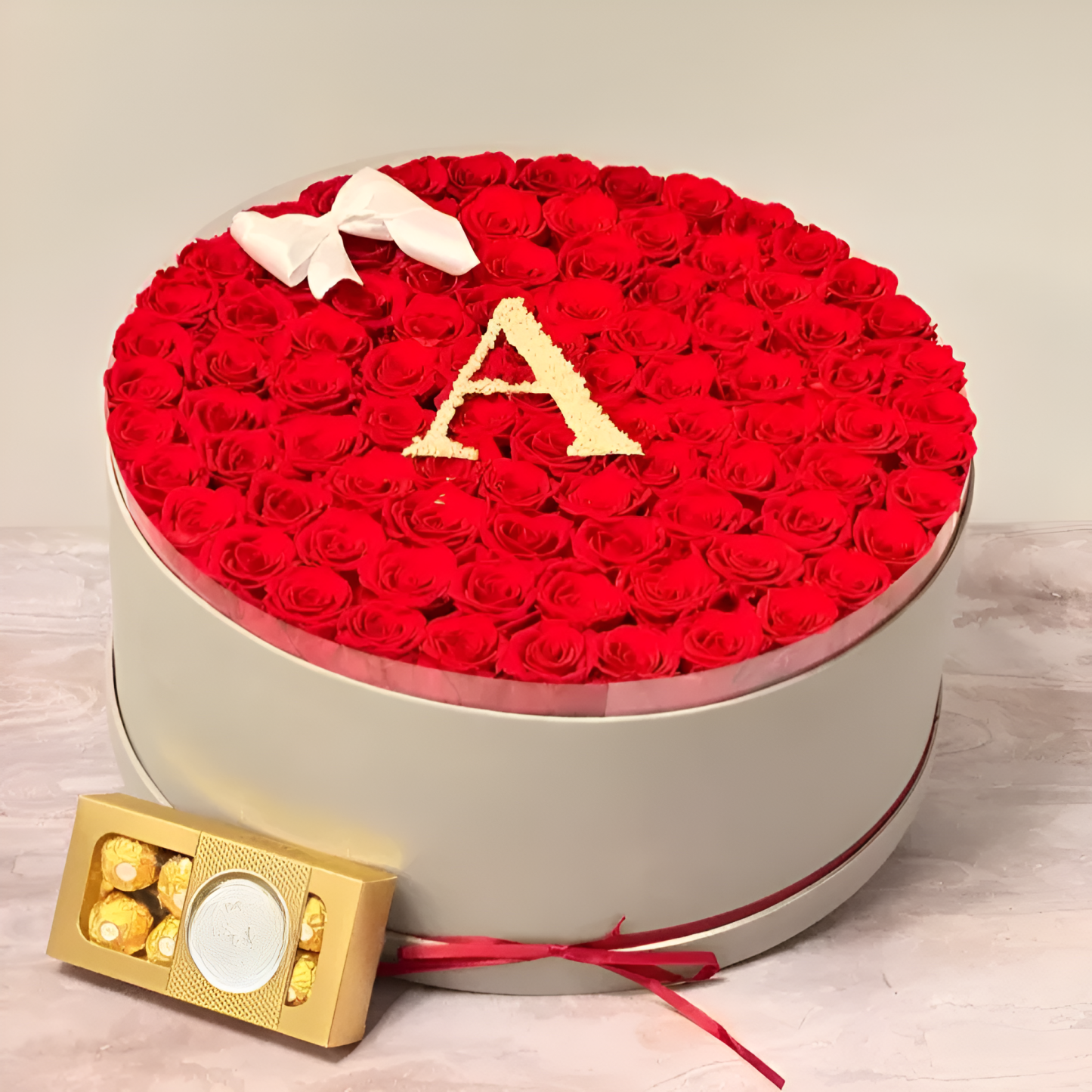 Personalized Glitter Roses Initial Display Box
