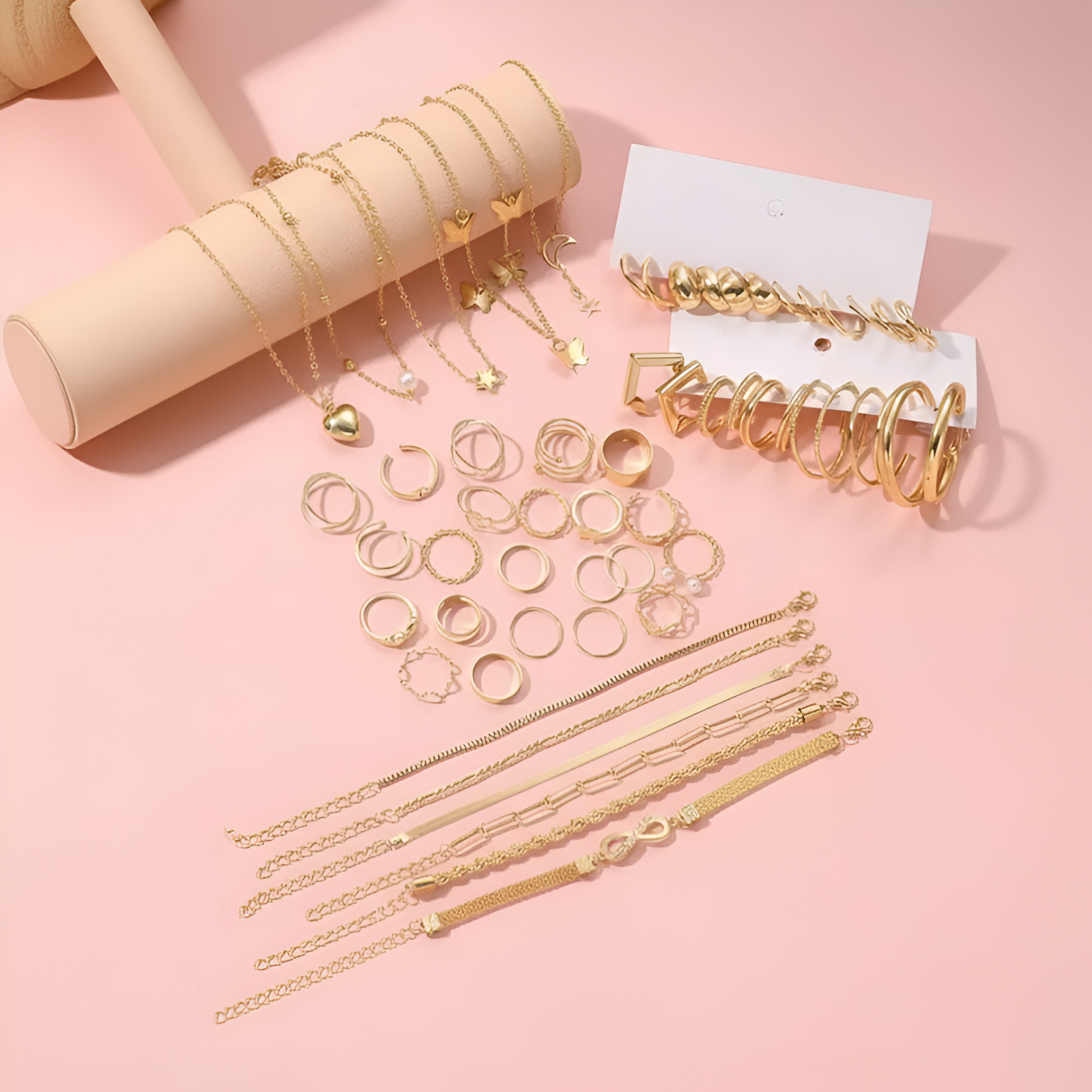 57 Piece Jewelry Set With Necklace Earrings Rings Bracelet For Women