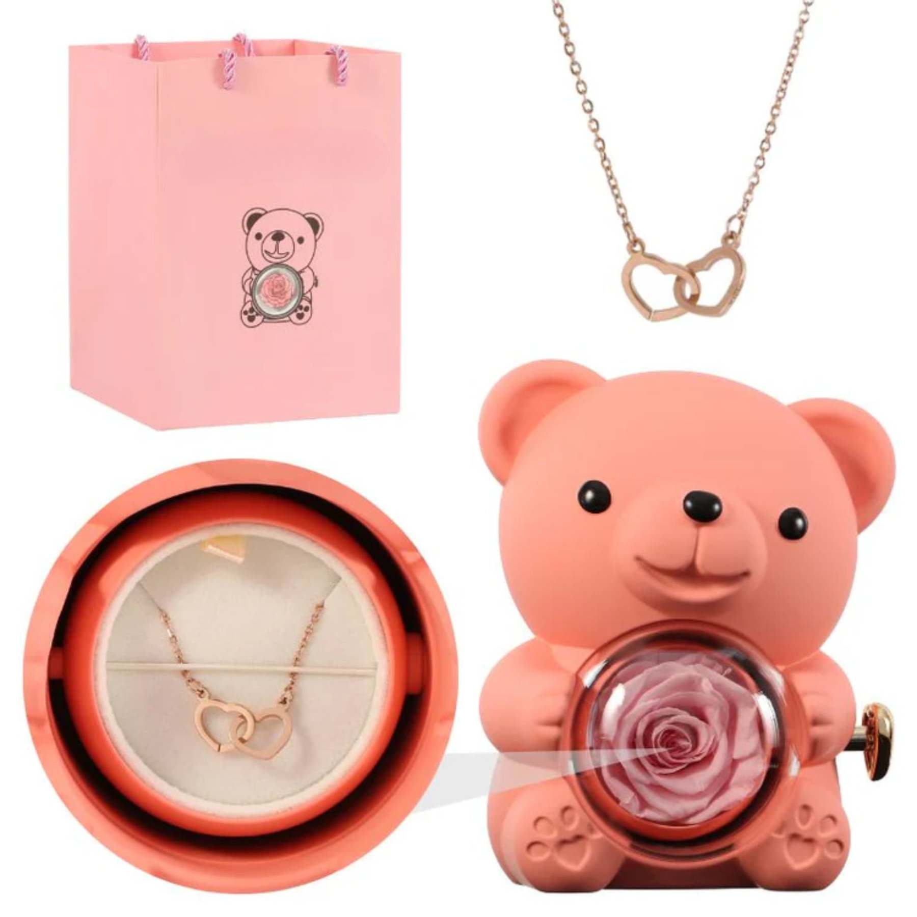 Teddy Themed Customized Jewelry Gift Set With Pendant-Personalized Jewels