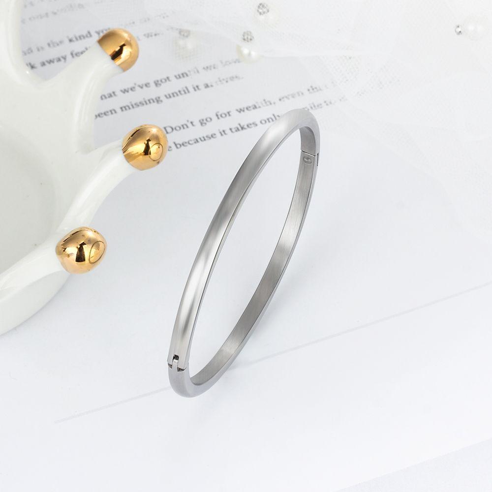 3 Colors Personalized Gift Engraved Name Inside ID Bangle For Women Stainless Steel Bracelets & Bangles - Personalized Jewel