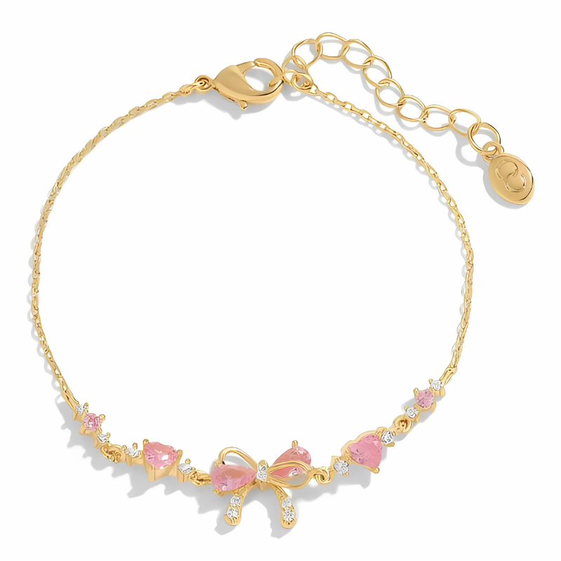 Adjustable Bow Accent Bracelet With Gemstone-Personalized Jewels