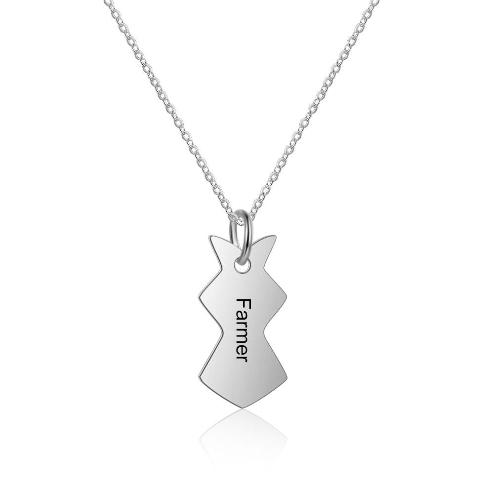 3 Pieces Heart Shape Personalized Name Necklace-Personalized Jewels