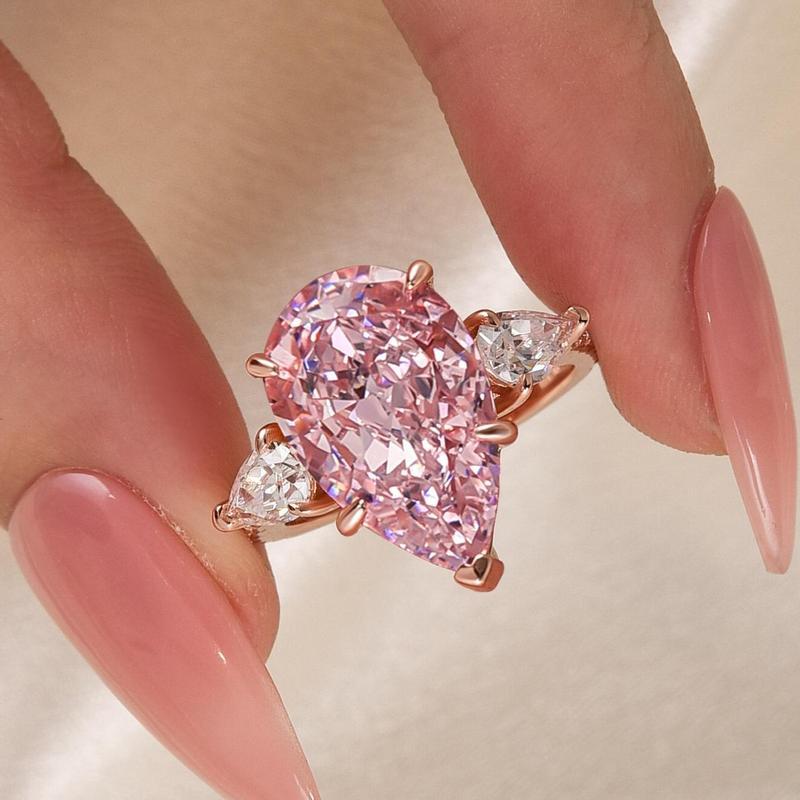 Pear Cut Cubic Zirconia Ring With 925 Sterling Silver For Women