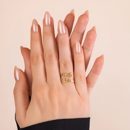 Personalized Adjustable Name Ring With Modern Letter Design