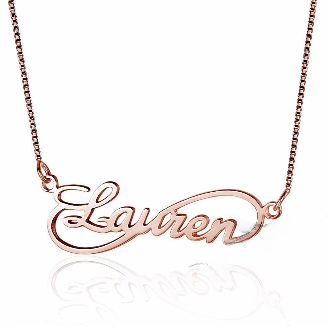 Personalized 925 Sterling Silver 8 Shape Infinity Necklace With Custom Name Pendant Gift For Women