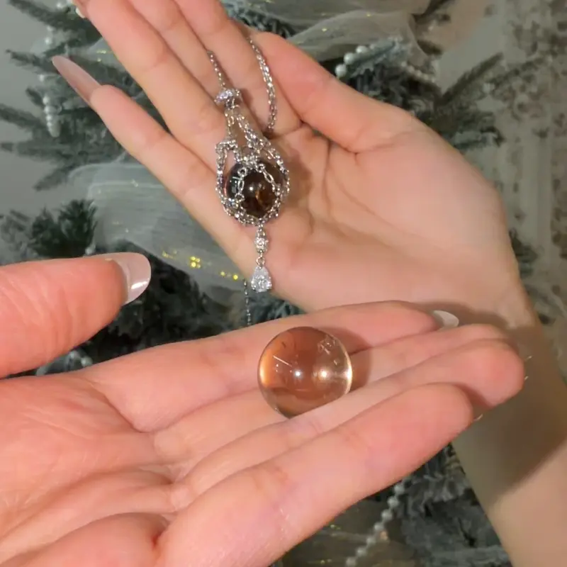 Handmade Crystal Necklace With Adjustable Chain