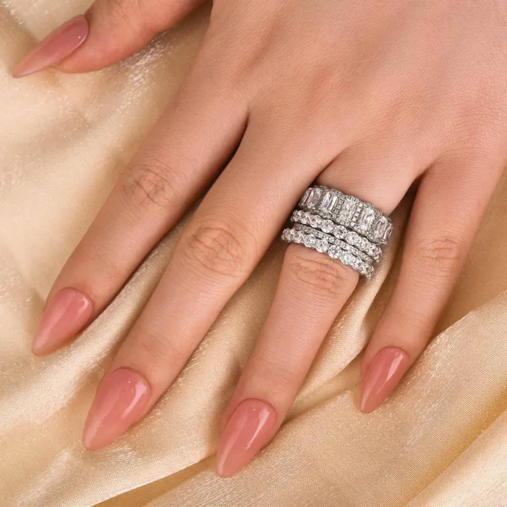 Statement Cushion Cut Bridal Ring Set