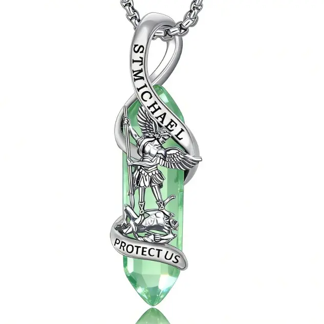 Saint Michael Pendant With 925 Sterling Silver And Polished Finish
