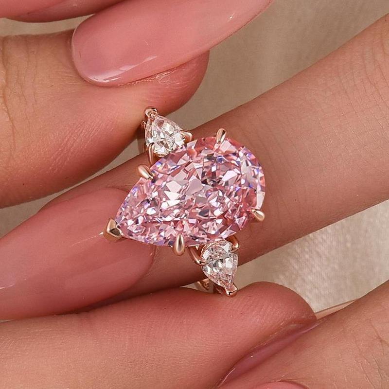 Pear Cut Cubic Zirconia Ring With 925 Sterling Silver For Women