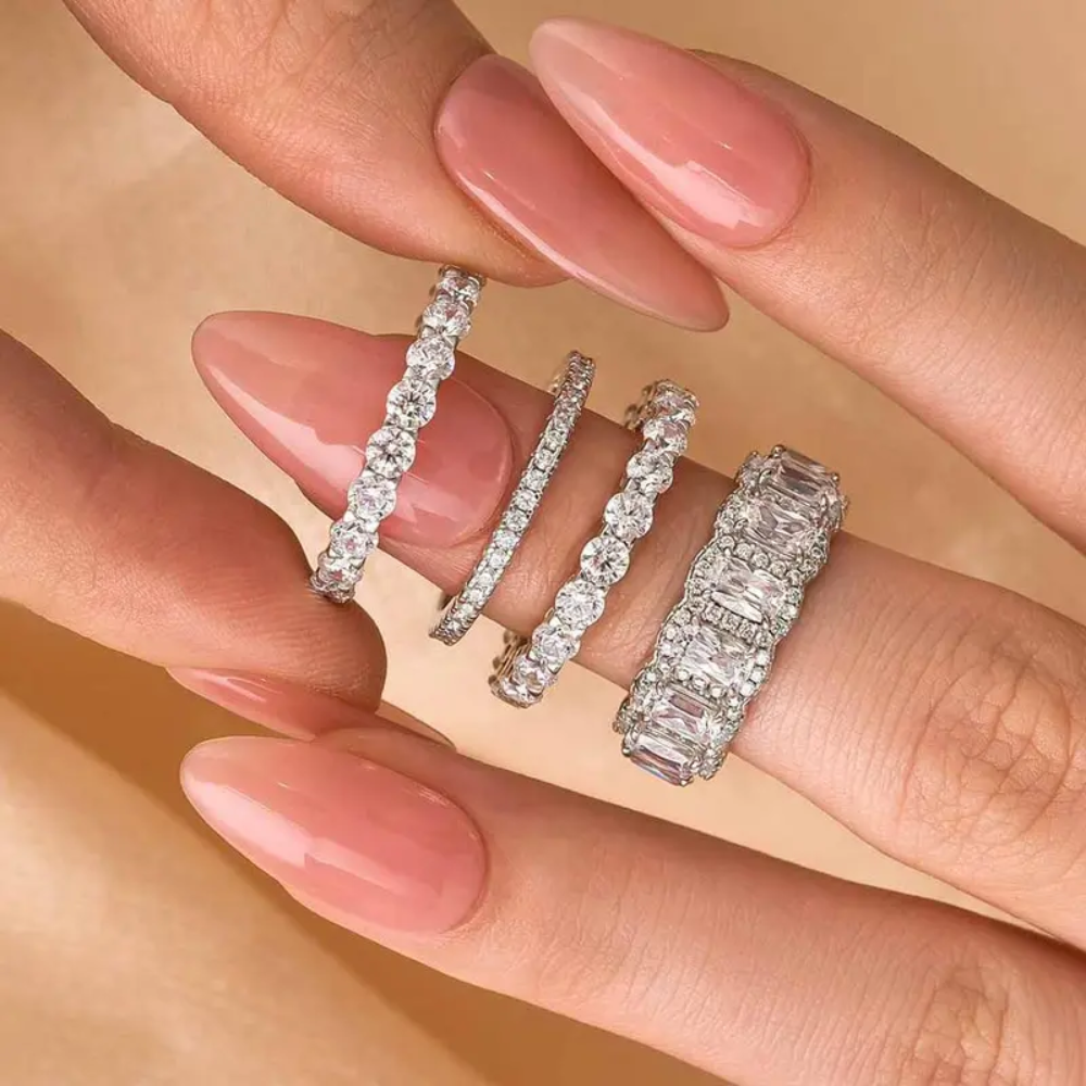 Statement Cushion Cut Bridal Ring Set