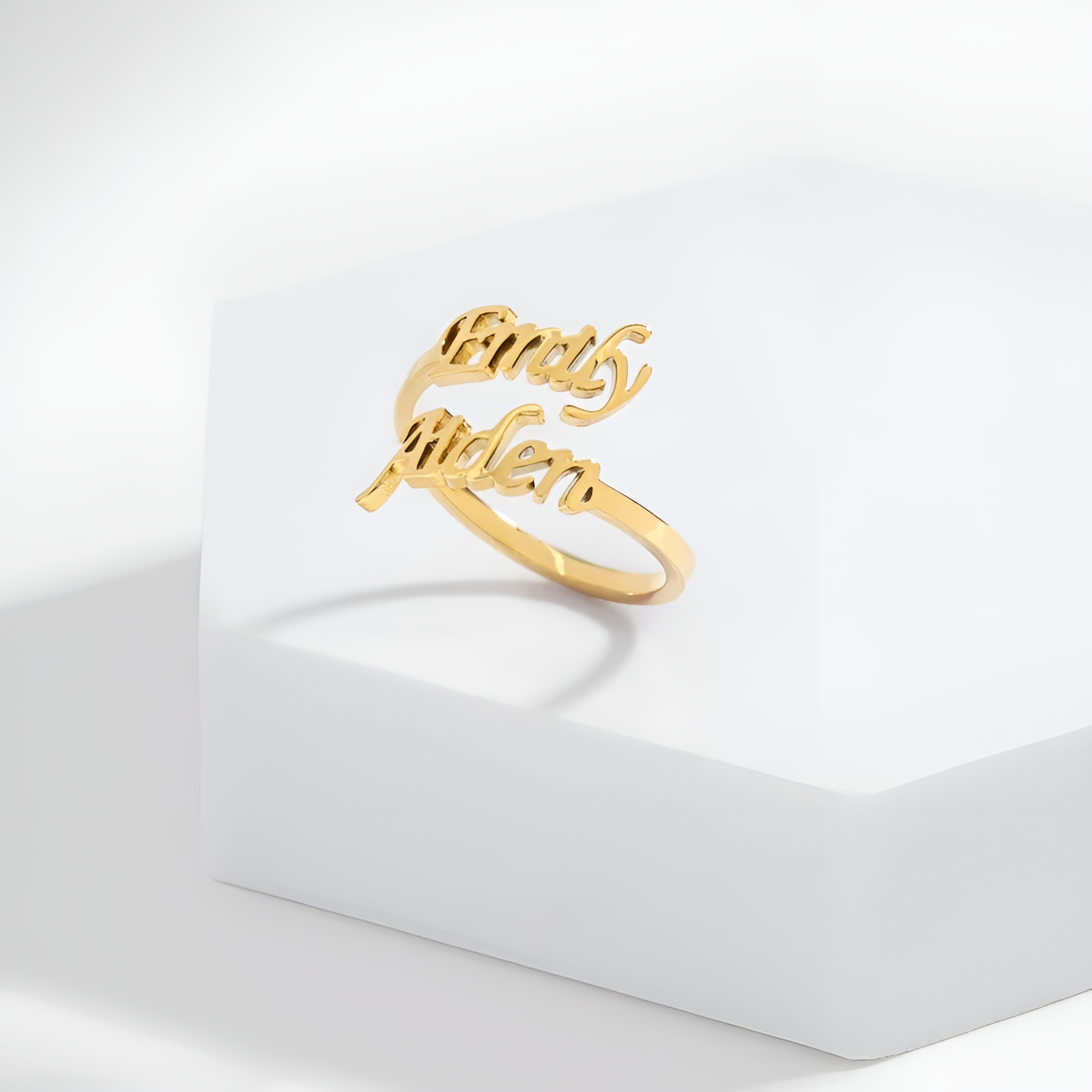 Personalized Adjustable Name Ring With Modern Letter Design