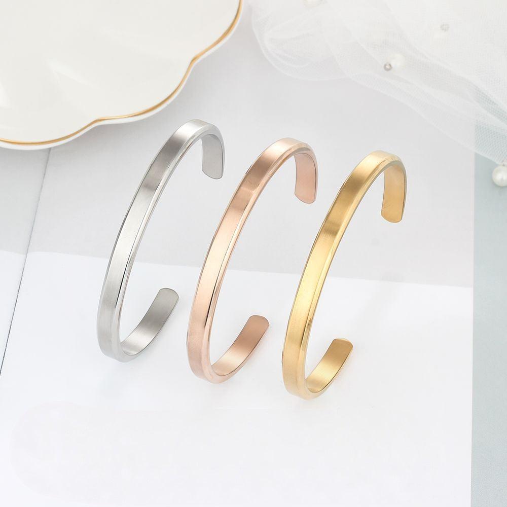 6mm Width Personalized Engraved Jewellery Stainless Steel Bracelets & Bangles-Personalized Jewels