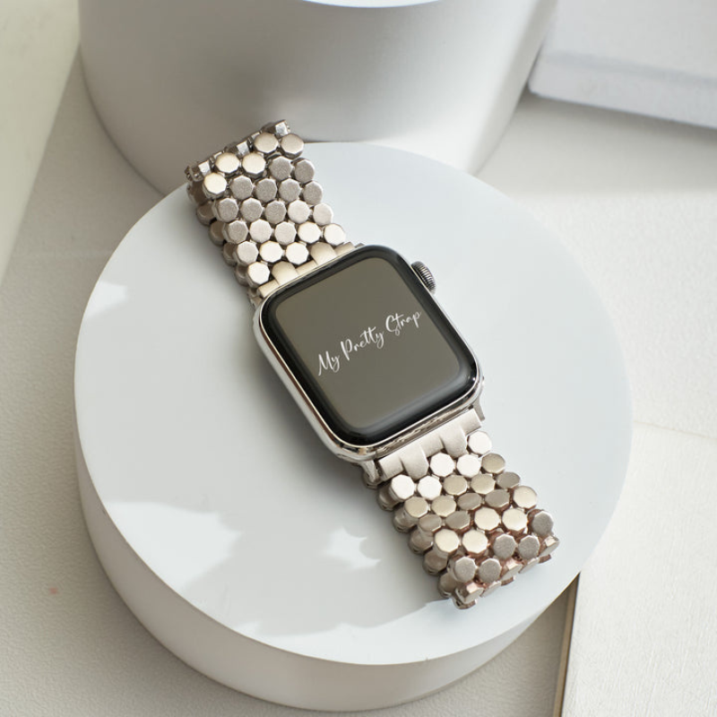 Honeycomb Stainless Steel Watch Band-Personalized Jewels