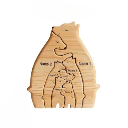 Personalized Wooden Bear Family Puzzle Gift For Baby And Mom
