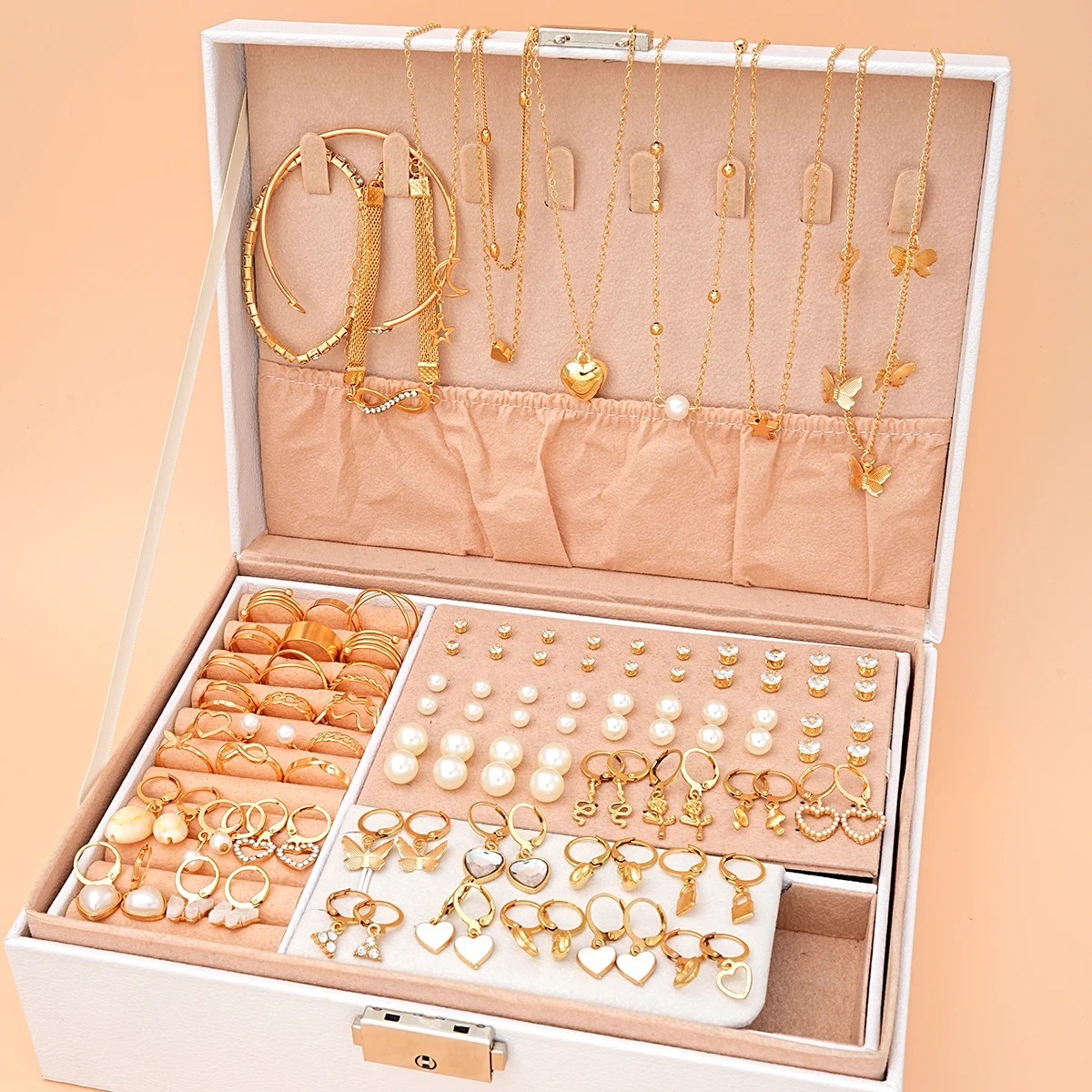 73 Piece Fashion Jewelry Set With Earrings Necklaces Rings And Bracelets For Women