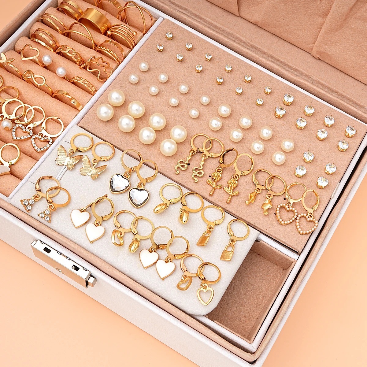 73 Piece Fashion Jewelry Set With Earrings Necklaces Rings And Bracelets For Women