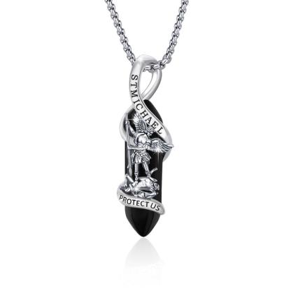 Saint Michael Pendant With 925 Sterling Silver And Polished Finish