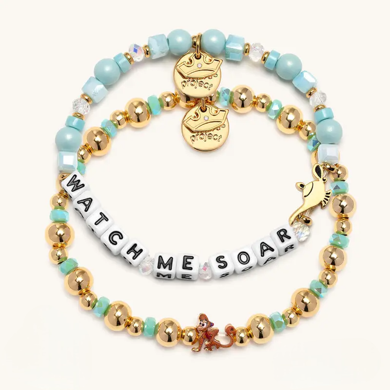 Inspirational Beaded Bracelet Bundle With Letter Charms For Women