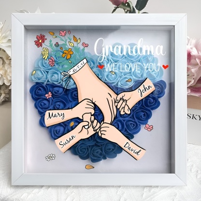 Decorative Family Flower Shadow Box With Custom Design