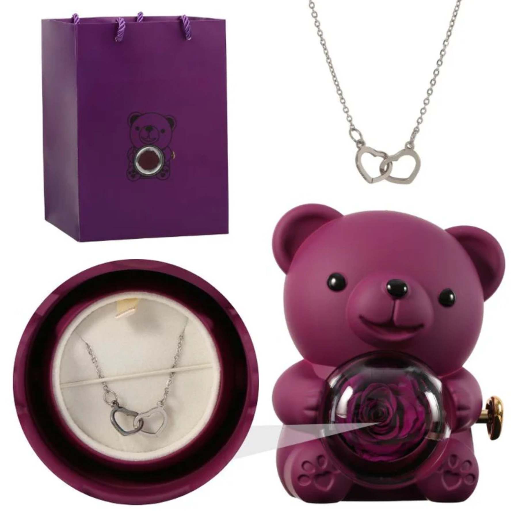 Teddy Themed Customized Jewelry Gift Set With Pendant-Personalized Jewels