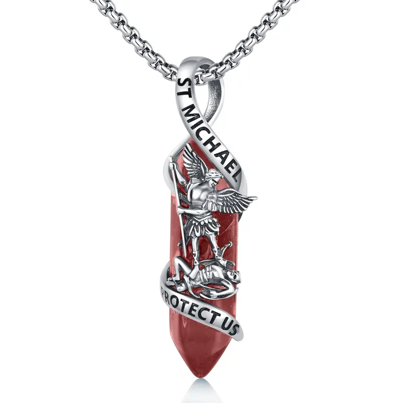 Saint Michael Pendant With 925 Sterling Silver And Polished Finish