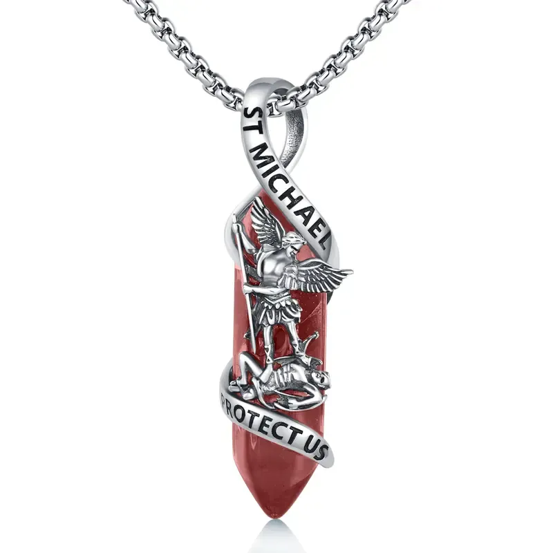Saint Michael Pendant With 925 Sterling Silver And Polished Finish