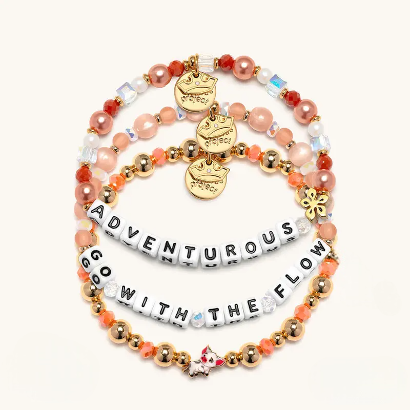 Inspirational Beaded Bracelet Bundle With Letter Charms For Women