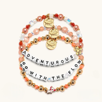 Inspirational Beaded Bracelet Bundle With Letter Charms For Women