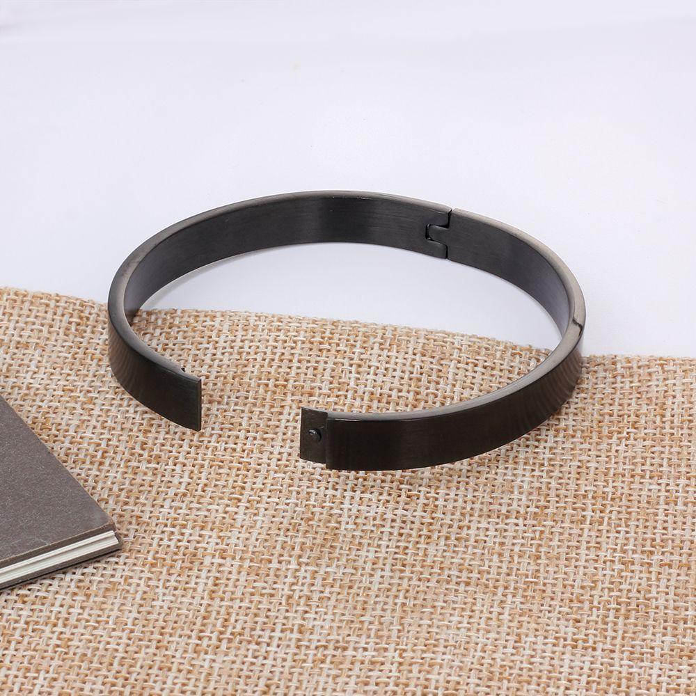 8mm Width Personalized Gift Jewelry Engraved Name ID Bangle For Women Stainless Steel Bracelets & Bangles - Personalized Jewel