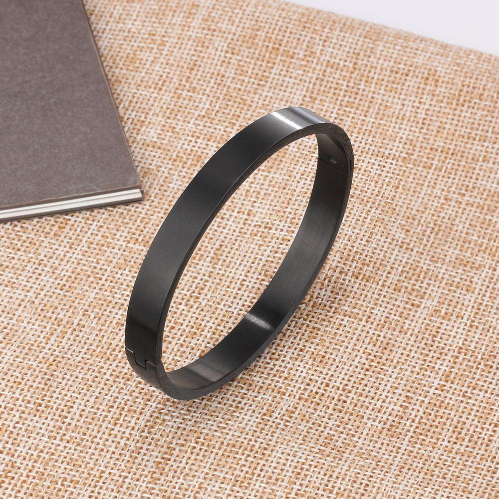 8mm Width Personalized Gift Jewelry Engraved Name ID Bangle For Women Stainless Steel Bracelets & Bangles - Personalized Jewel