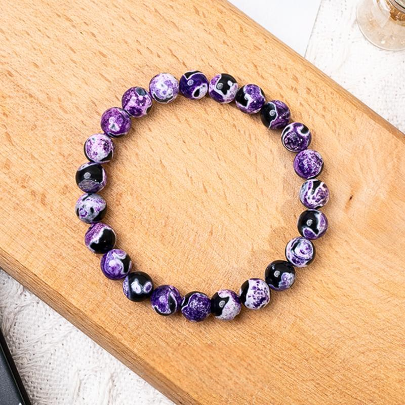 Natural Fire Agate Beaded Bracelet For Inner Guidance