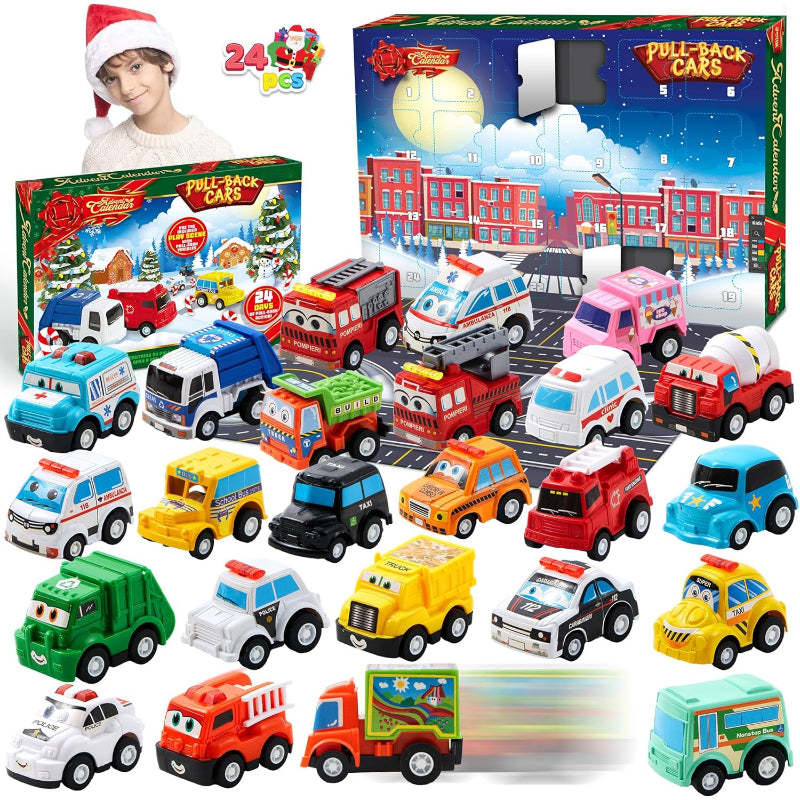 Christmas Countdown Advent Calendar With 24 Mini Vehicles-Personalized Jewels