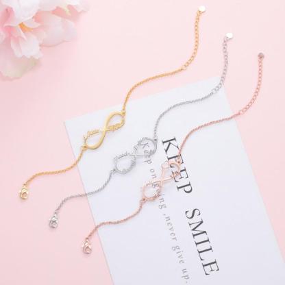 925 Sterling Silver 3 Custom Name Infinity Children Bracelet for Girls - Personalized Jewel