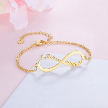 925 Sterling Silver 3 Custom Name Infinity Children Bracelet for Girls - Personalized Jewel