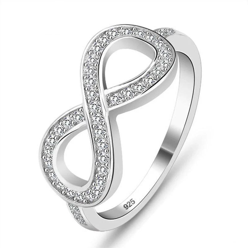 925 Sterling Silver 8-Shaped Knot Flowers Infinity Ring, Fashion Jewelry Gift for Women - Personalized Jewel