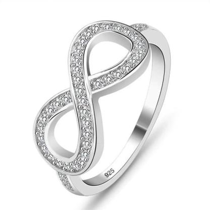 925 Sterling Silver 8-Shaped Knot Flowers Infinity Ring, Fashion Jewelry Gift for Women - Personalized Jewel