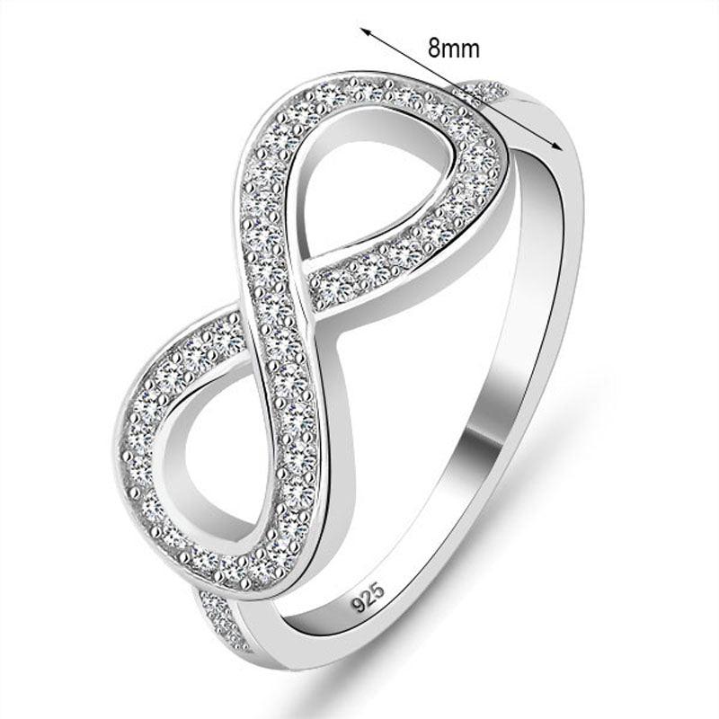 925 Sterling Silver 8-Shaped Knot Flowers Infinity Ring, Fashion Jewelry Gift for Women - Personalized Jewel