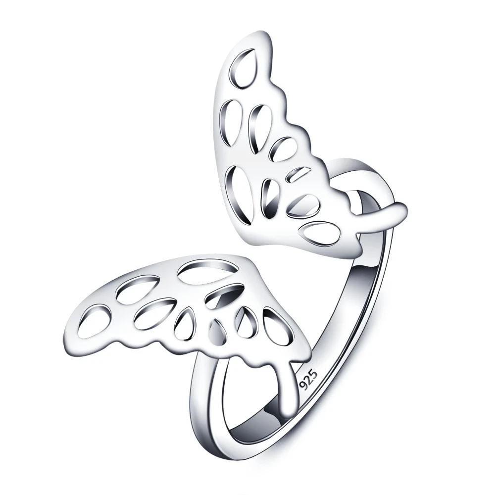 925 Sterling Silver Adjustable Butterfly Ring, Trendy Jewelry Gift for Women - Personalized Jewel