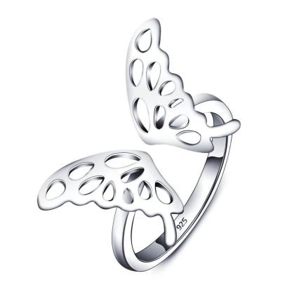 925 Sterling Silver Adjustable Butterfly Ring, Trendy Jewelry Gift for Women - Personalized Jewel