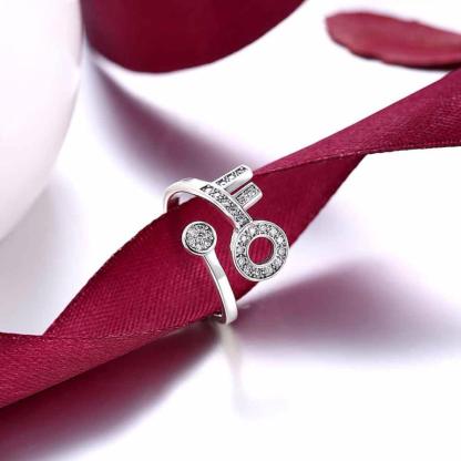 925 Sterling Silver Adjustable Key Shape Rings for Women, Trendy Fashion Jewelry - Personalized Jewel
