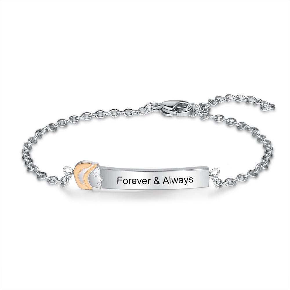 925 Sterling Silver Big Sister Tag - Chain Bracelet with Custom Name Engraved - Fashion Jewelry Gifts for Women - Personalized Jewel