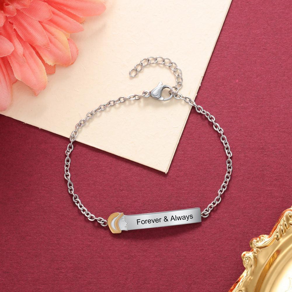 925 Sterling Silver Big Sister Tag - Chain Bracelet with Custom Name Engraved - Fashion Jewelry Gifts for Women - Personalized Jewel