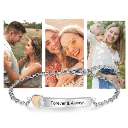 925 Sterling Silver Big Sister Tag - Chain Bracelet with Custom Name Engraved - Fashion Jewelry Gifts for Women - Personalized Jewel
