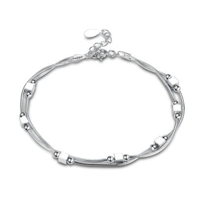 925 Sterling Silver Bracelet 2018 Square Silver-Color For Women Trendy Mother's Day Gift jewelry - Personalized Jewel