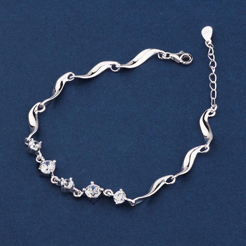 925 Sterling Silver Bracelets For Women Fashion Wedding Jewely Cubic Zircionia Bracelets & Bangles Gift - Personalized Jewel