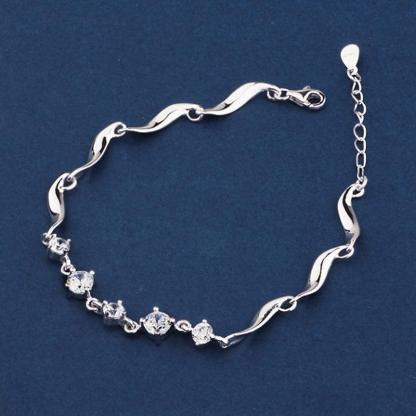 925 Sterling Silver Bracelets For Women Fashion Wedding Jewely Cubic Zircionia Bracelets & Bangles Gift - Personalized Jewel
