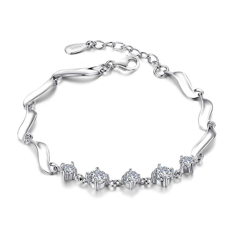 925 Sterling Silver Bracelets For Women Fashion Wedding Jewely Cubic Zircionia Bracelets & Bangles Gift - Personalized Jewel